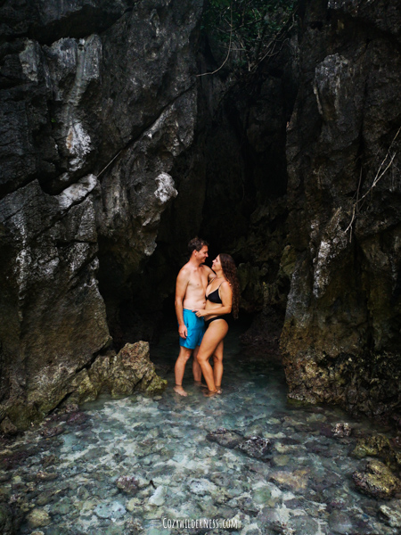 Cave at Secret beach Philippines