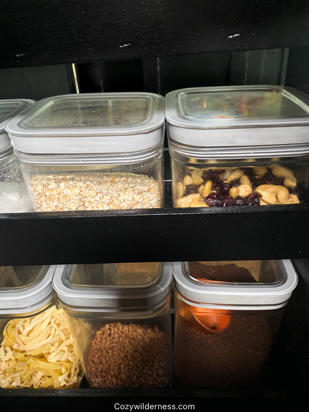 food storage containers in draw